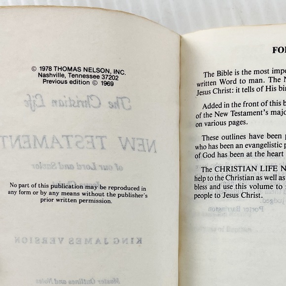 Vintage 1978 Christian Life New Testament with Master Outlines Book - Picture 4 of 4